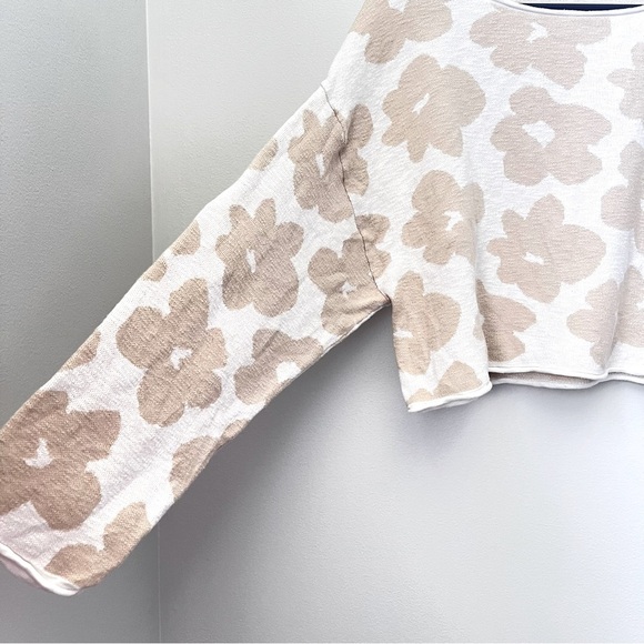 Promesa Flower Box Floral Cropped Knit Sweater Size Small - Picture 3 of 9